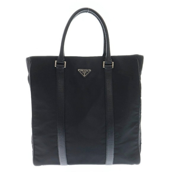 Prada Bag Triangle Black Nylon Tote - Picture 1 of 5